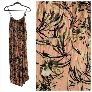 🍁 NEW 19 Cooper Peach Palm Leaf Sleeveless Jumpsuit Romper